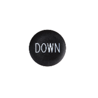 ZBA344 - black cap marked down for circular pushbutton Ø22, Schneider Electric