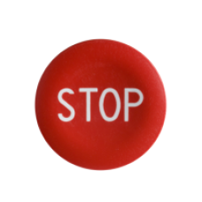 ZBA434 - red cap marked STOP for circular pushbutton Ø22, Schneider Electric