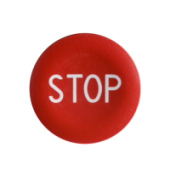 ZBA434 - red cap marked STOP for circular pushbutton Ø22, Schneider Electric