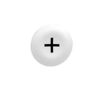 ZBA7138 - white cap marked + for rectangular multiple-headed pushbutton Ø22, Schneider Electric