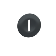 ZBA7237 - black cap marked I for rectangular multiple-headed pushbutton Ø22, Schneider Electric