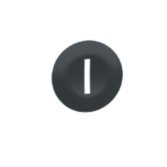 ZBA7237 - black cap marked I for rectangular multiple-headed pushbutton Ø22, Schneider Electric