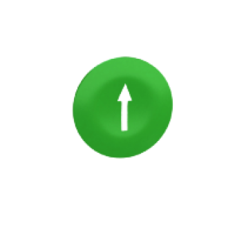 ZBA7335 - green cap marked arrow for rectangular multiple-headed pushbutton Ø22, Schneider Electric