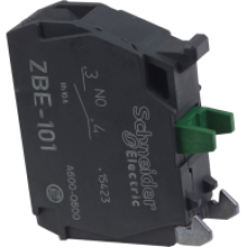 ZBE101 - single contact block for head Ø22 1NO silver alloy screw clamp terminal, Schneider Electric