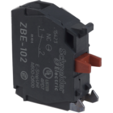 ZBE102 - single contact block for head Ø22 1NC silver alloy screw clamp terminal, Schneider Electric