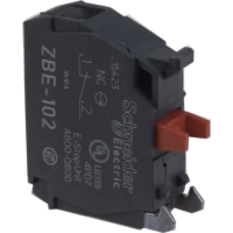 ZBE102 - single contact block for head Ø22 1NC silver alloy screw clamp terminal, Schneider Electric