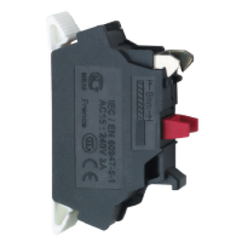 ZBE1025 - single contact block for head Ø22 1NC silver alloy spring clamp terminals, Schneider Electric