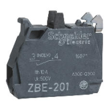 ZBE201 - single contact block for head Ø22 1NO early make screw clamp terminal, Schneider Electric