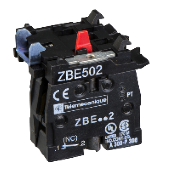 ZBE502 - single contact block for head Ø22 1NC screw clamp terminal, Schneider Electric