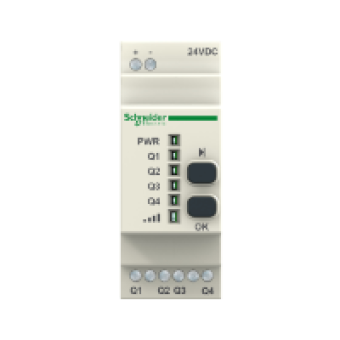 ZBRRC - Programmable receiver - 4 PNP - 200 mA - 24 V DC - 2 pusbuttons - 6 LEDs, Schneider Electric