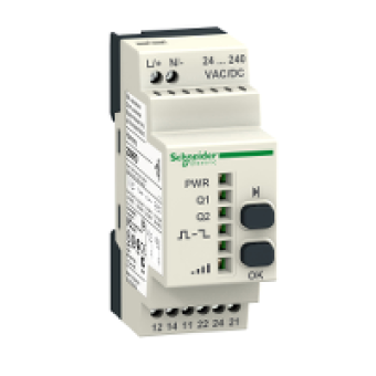 ZBRRD - Programmable receiver - 2 relays - 24..240  V AC/DC - 2 pusbuttons - 6 LEDs, Schneider Electric