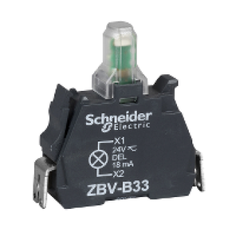 ZBVG13 - white light block for head Ø22 integral LED 110...120V faston connector, Schneider Electric