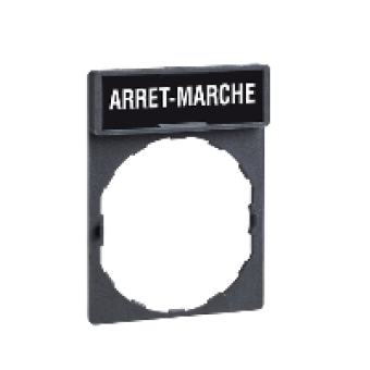 ZBY2166 - legend holder 30 x 40 mm with legend 8 x 27 mm with marking ARRET-MARCHE, Schneider Electric