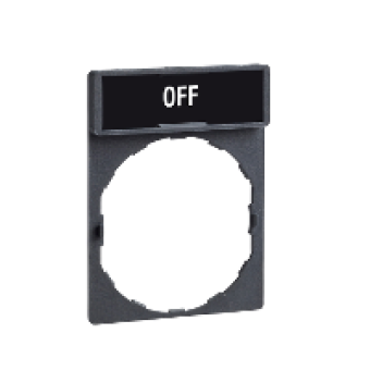 ZBY2312 - legend holder 30 x 40 mm with legend 8 x 27 mm with marking OFF, Schneider Electric