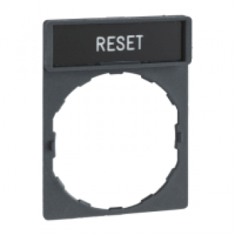 ZBY2322 - legend holder 30 x 40 mm with legend 8 x 27 mm with marking RESET black color, Schneider Electric ZBY2322 - legend holder 30 x 40 mm with legend 8 x 27 mm with marking RESET black color, Schneider Electric
