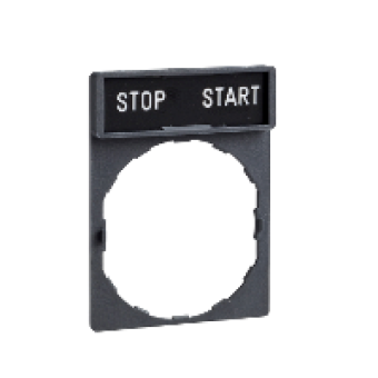 ZBY2366 - legend holder 30 x 40 mm with legend 8 x 27 mm with marking START-START, Schneider Electric
