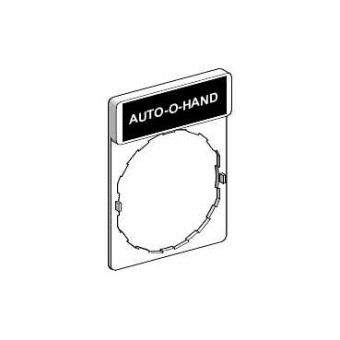 ZBY2385 - legend holder 30 x 40 mm with legend 8 x 27 mm with marking AUTO-O-HAND, Schneider Electric