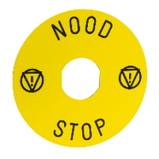 ZBY8530 - marked legend Ø90 for emergency stop -NOODSTOP/logo ISO13850, Schneider Electric ZBY8530 - marked legend Ø90 for emergency stop -NOODSTOP/logo ISO13850, Schneider Electric