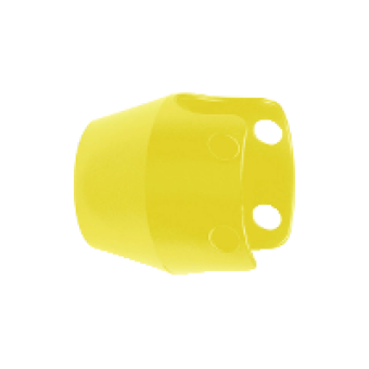 ZBZ1605 - yellow metal padlockable guard for Ø40 mushroom head, Schneider Electric