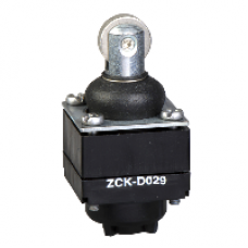 ZCKD029 - limit switch head ZCKD - steel roller plunger with boot, Schneider Electric